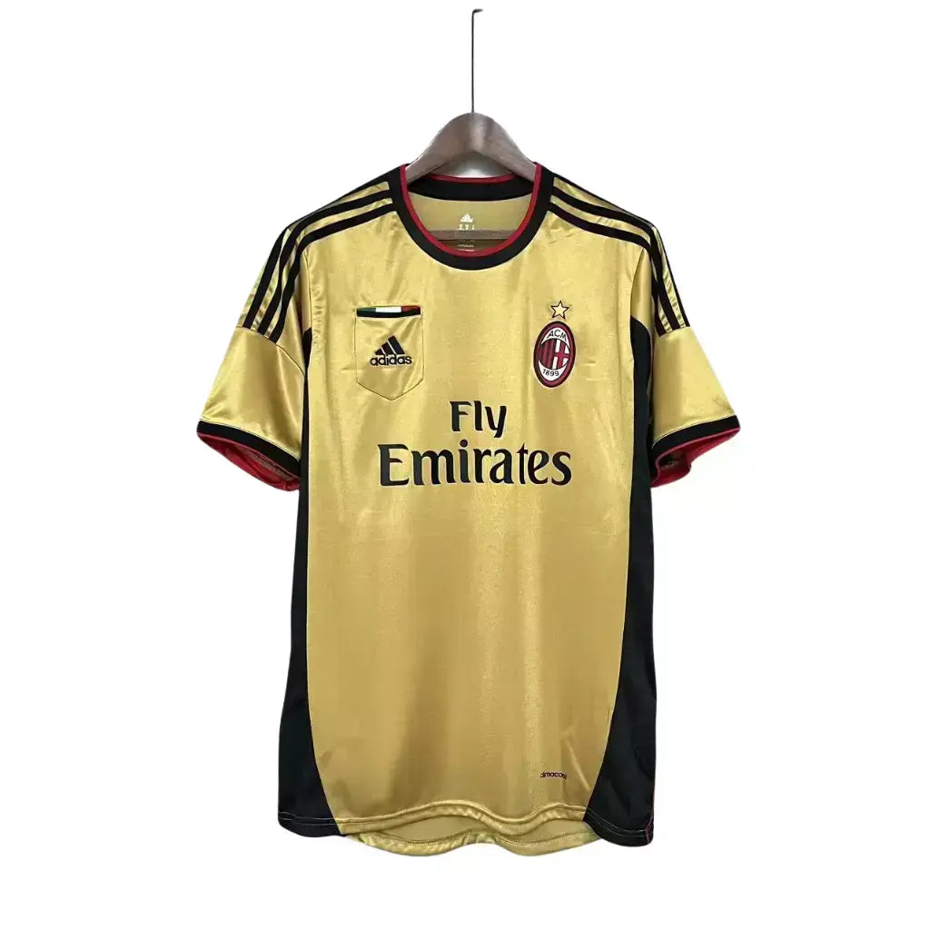Camisa Milan Retrô Titular Dourada 2013/2014 Torcedor Adidas Masculina