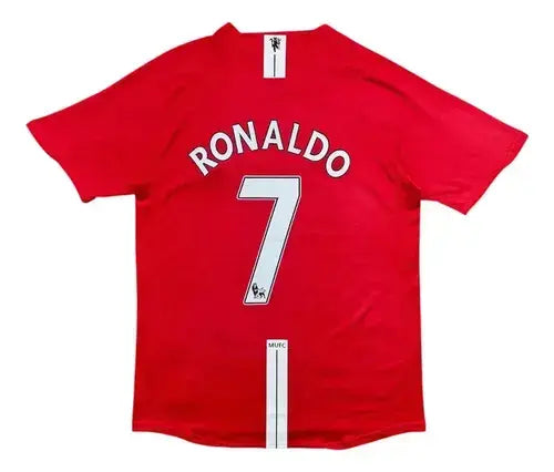 Camisa Manchester United Home Retrô 2008 Torcedor Nike Masculina - Vermelho (RONALDO + 7)