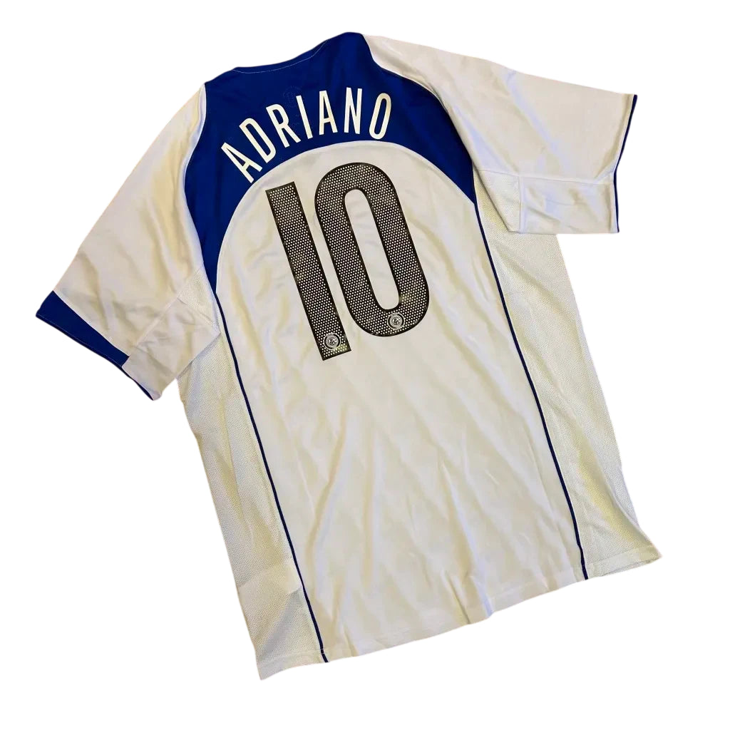 Camisa Inter de Milão Retrô II Away 04/05 Torcedor Masculina - Branco (ADRIANO + 10)
