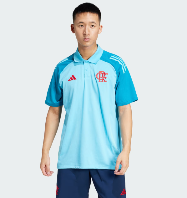 Camisa Polo Flamengo - Torcedor Masculina - Azul Clara