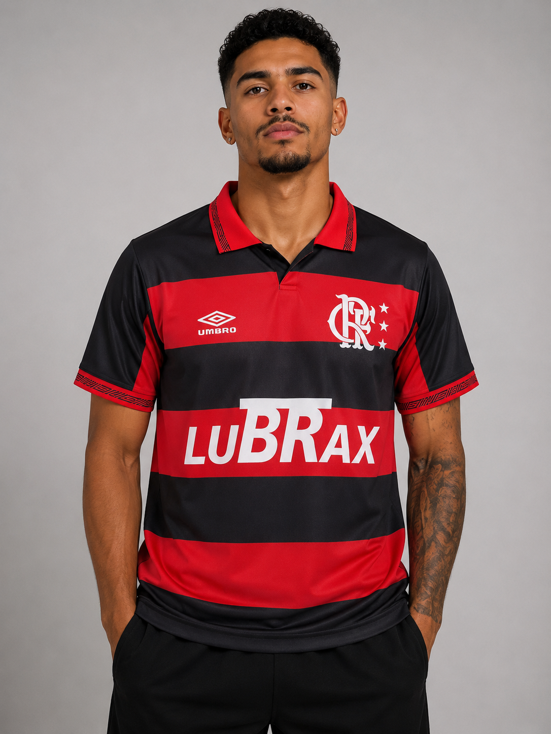 Camisa Flamengo Retrô 92/93 Vermelha e Preta Masculina - Umbro