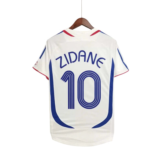 Camisa França Away 2006/2007 Retrô Masculino Adidas Branca (ZIDANE + 10)