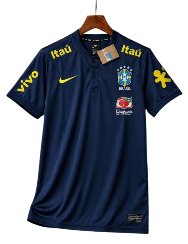 Camisa Brasil Polo Treino - Masculina - Azul